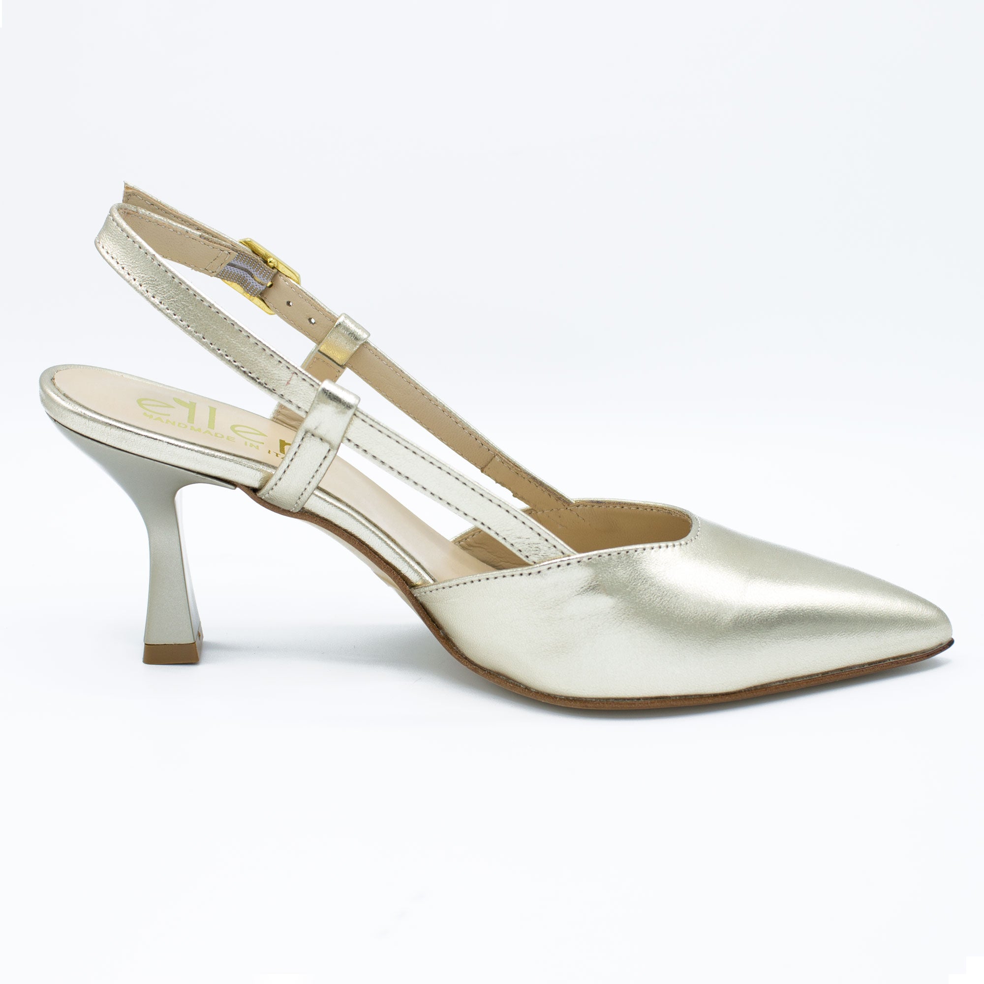 Slingback donna in pelle platino