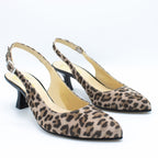 Slingback donna leopardo cipria