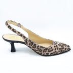 Slingback donna leopardo cipria