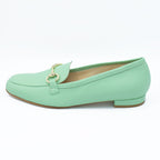 Mocassino donna in pelle latte e menta