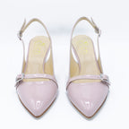 Slingback donna in vernice rosa antico