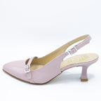 Slingback donna in vernice rosa antico