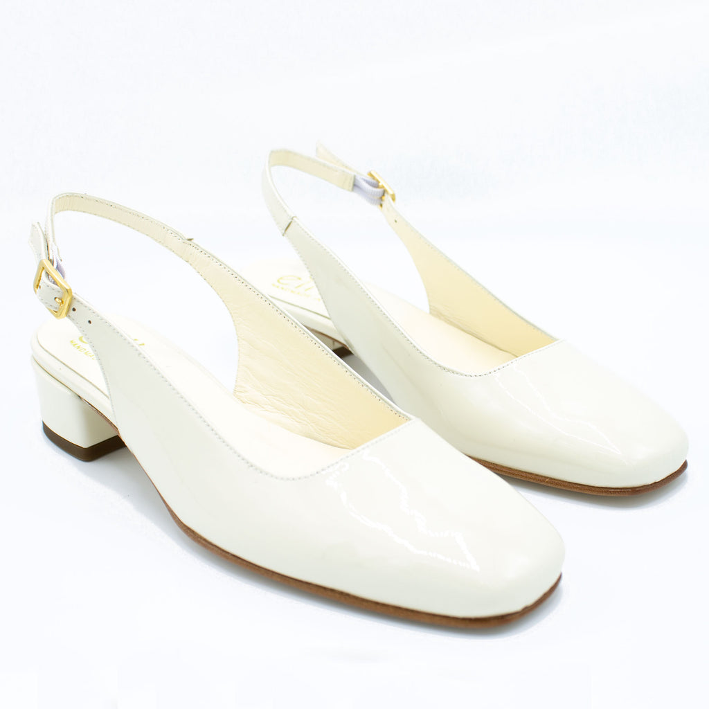Slingback donna in vernice burro
