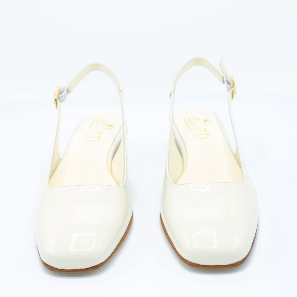 Slingback donna in vernice burro