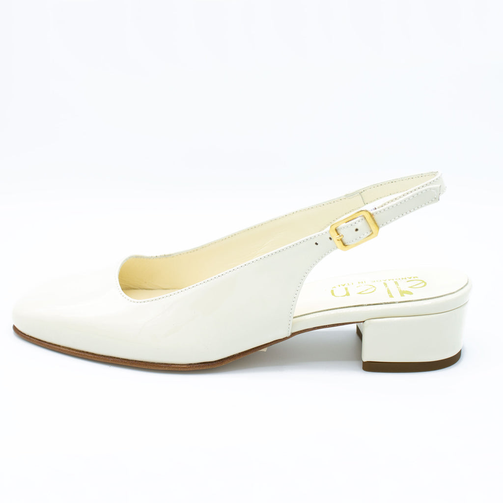 Slingback donna in vernice burro
