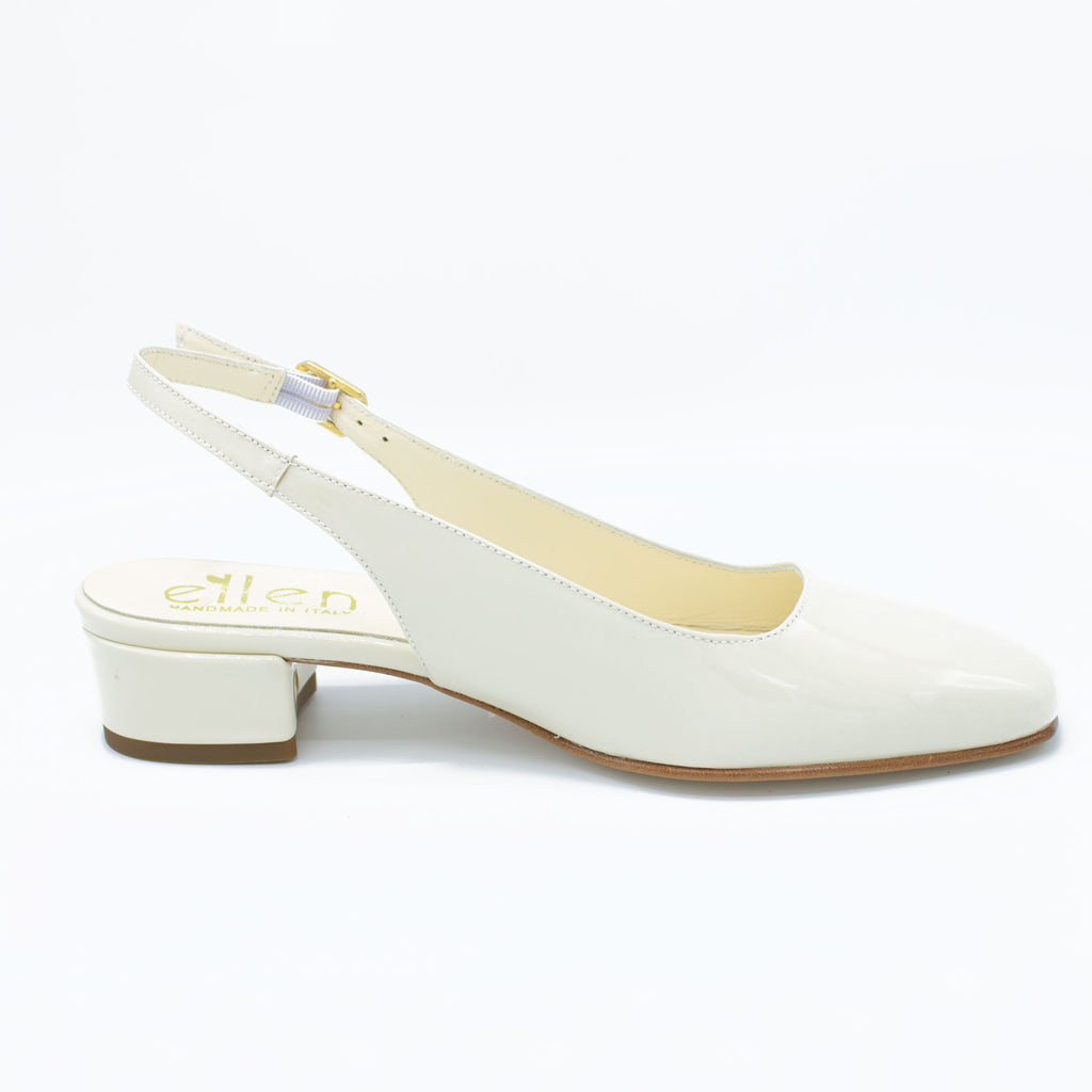 Slingback donna in vernice burro