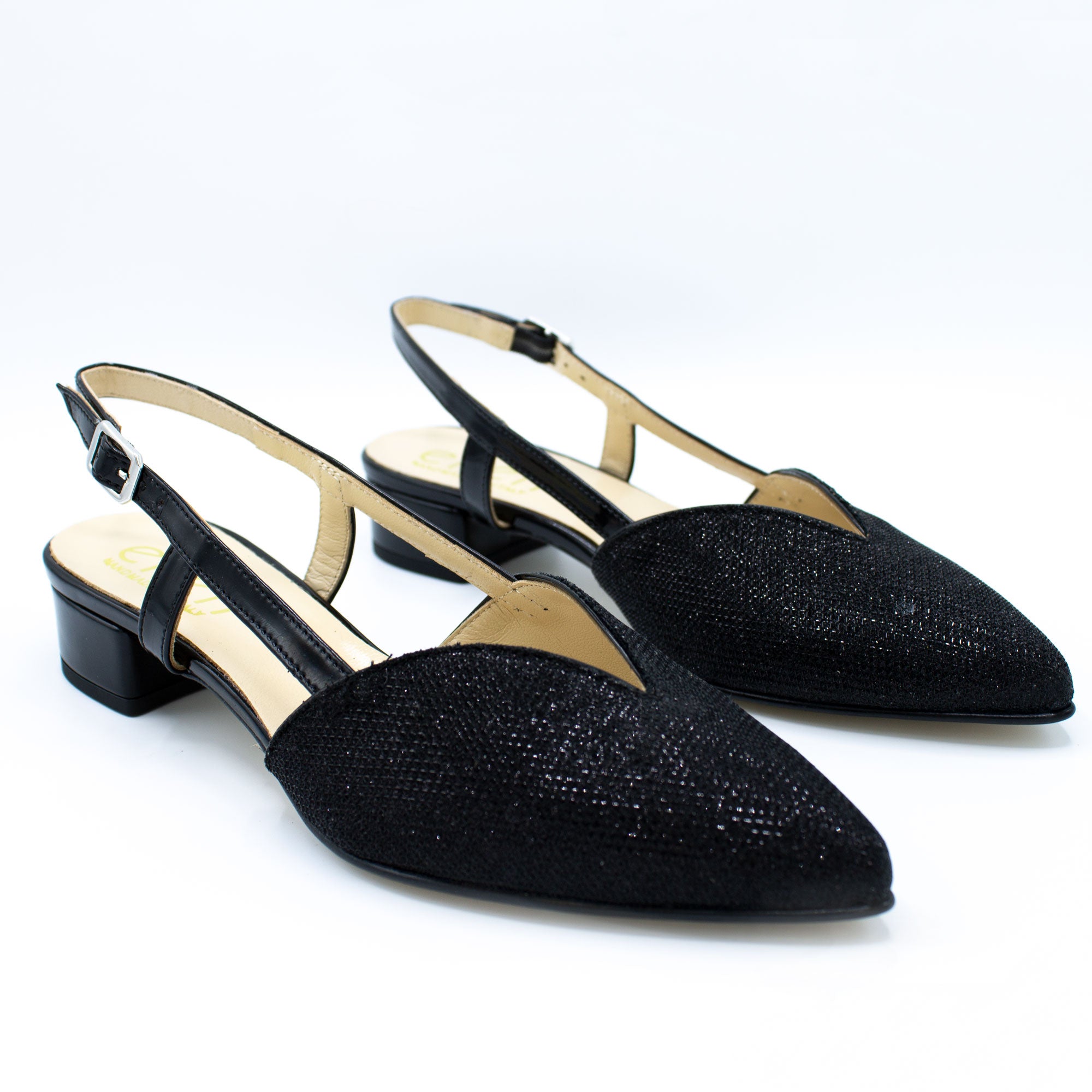 Slingback donna in tessuto brillante