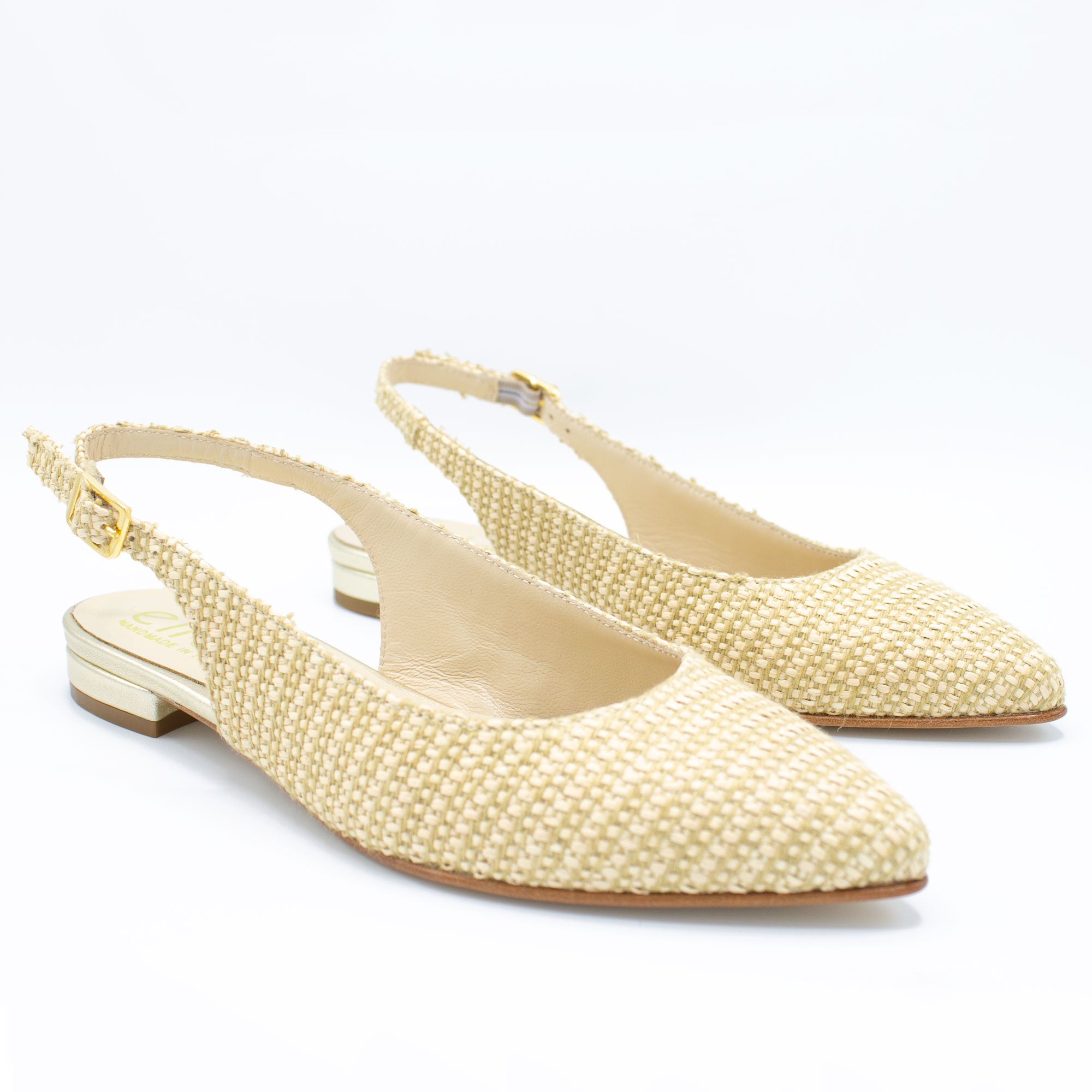 Slingback donna in raffia corda