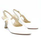 Slingback donna bianco e oro