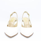 Slingback donna bianco e oro