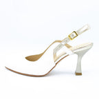 Slingback donna bianco e oro