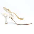 Slingback donna bianco e oro