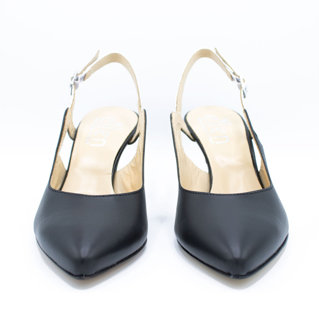 Slingback donna nero e argento