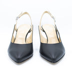 Slingback donna nero e argento