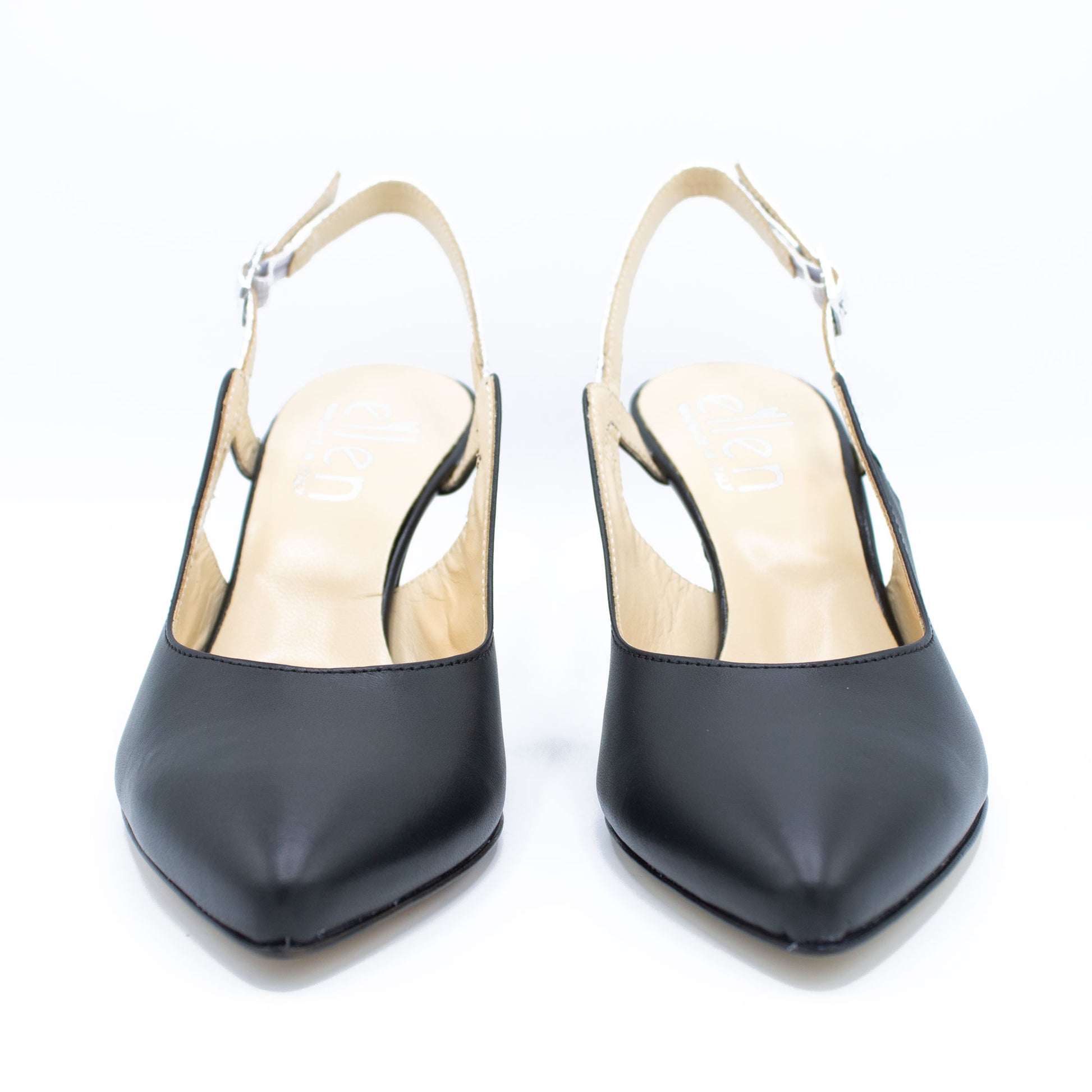Slingback donna nero e argento