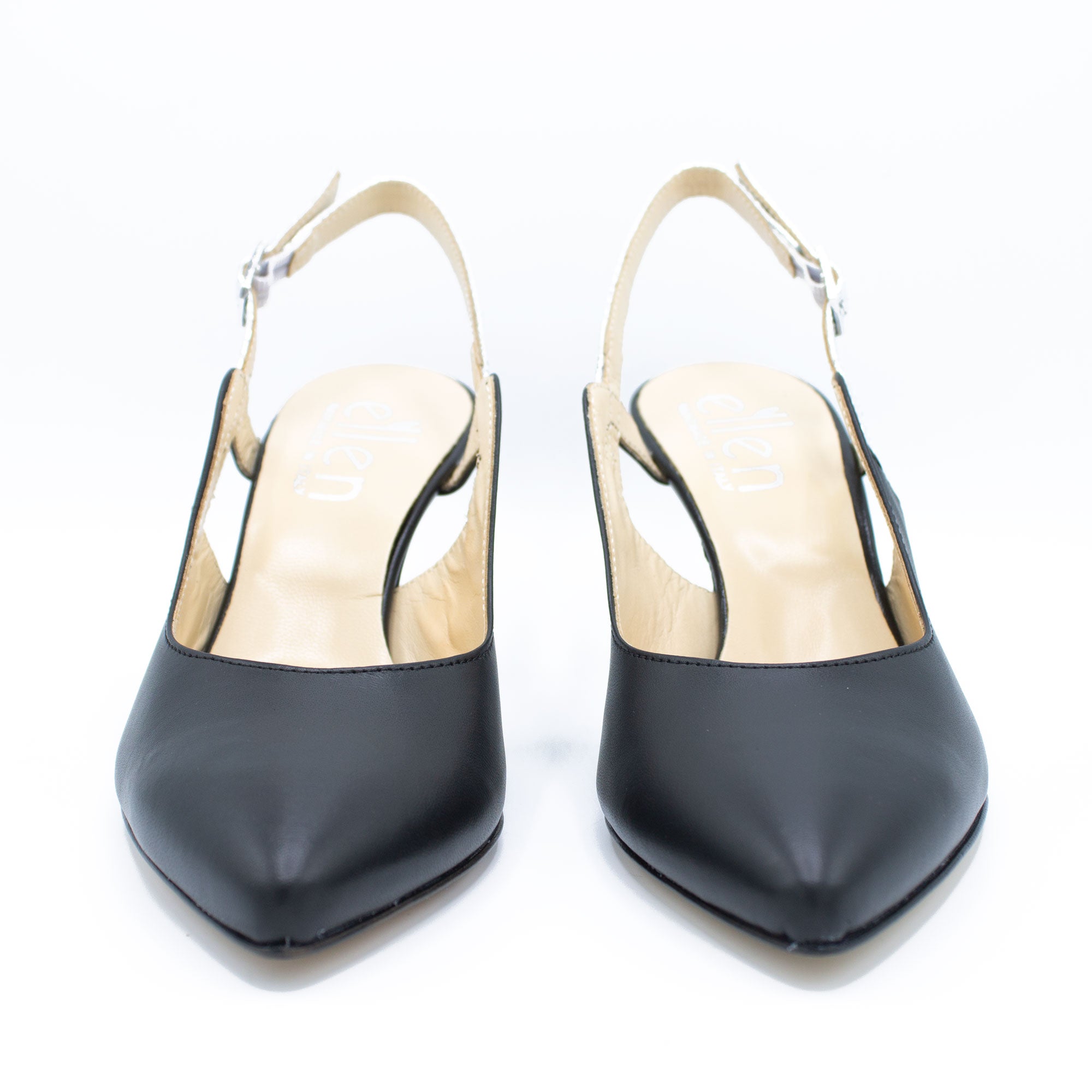 Slingback donna nero e argento