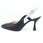 Slingback donna nero e argento