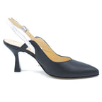 Slingback donna nero e argento