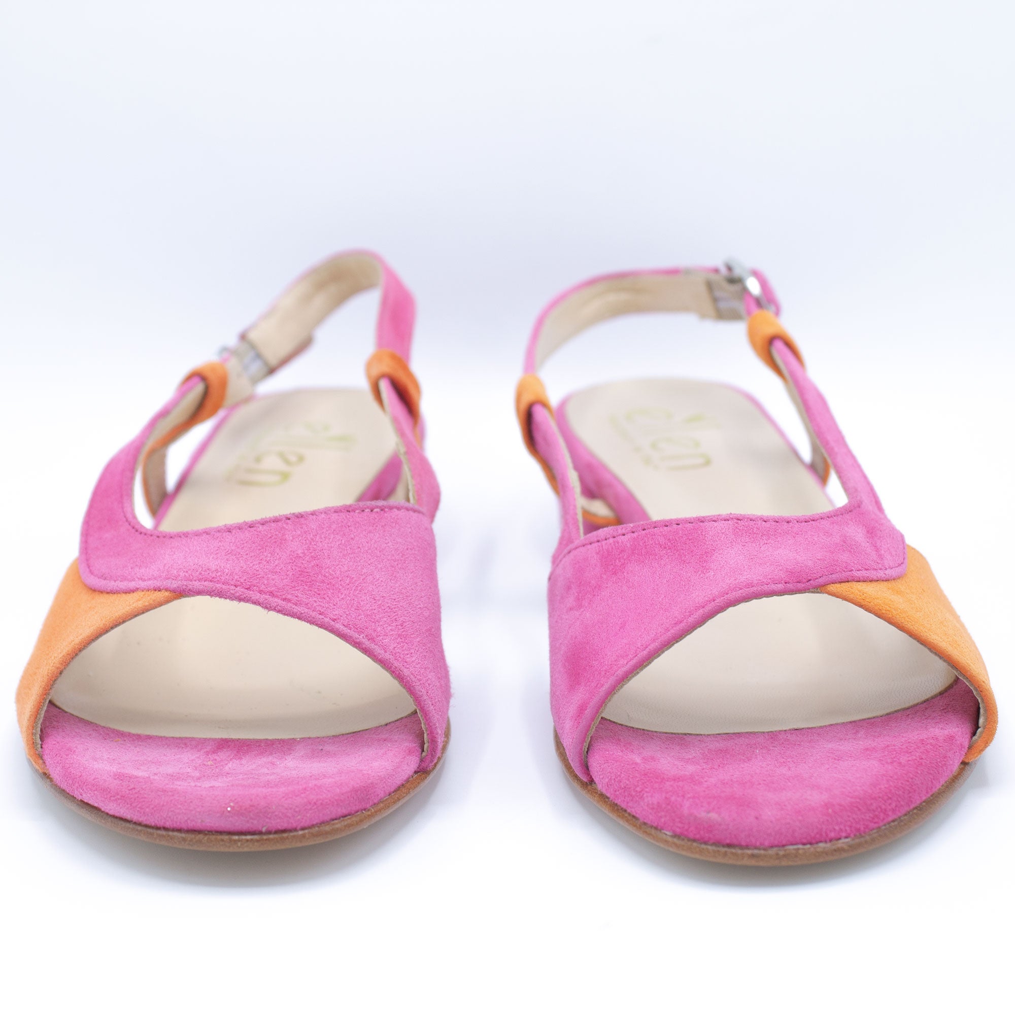 Sandalo donna fuxia e arancio