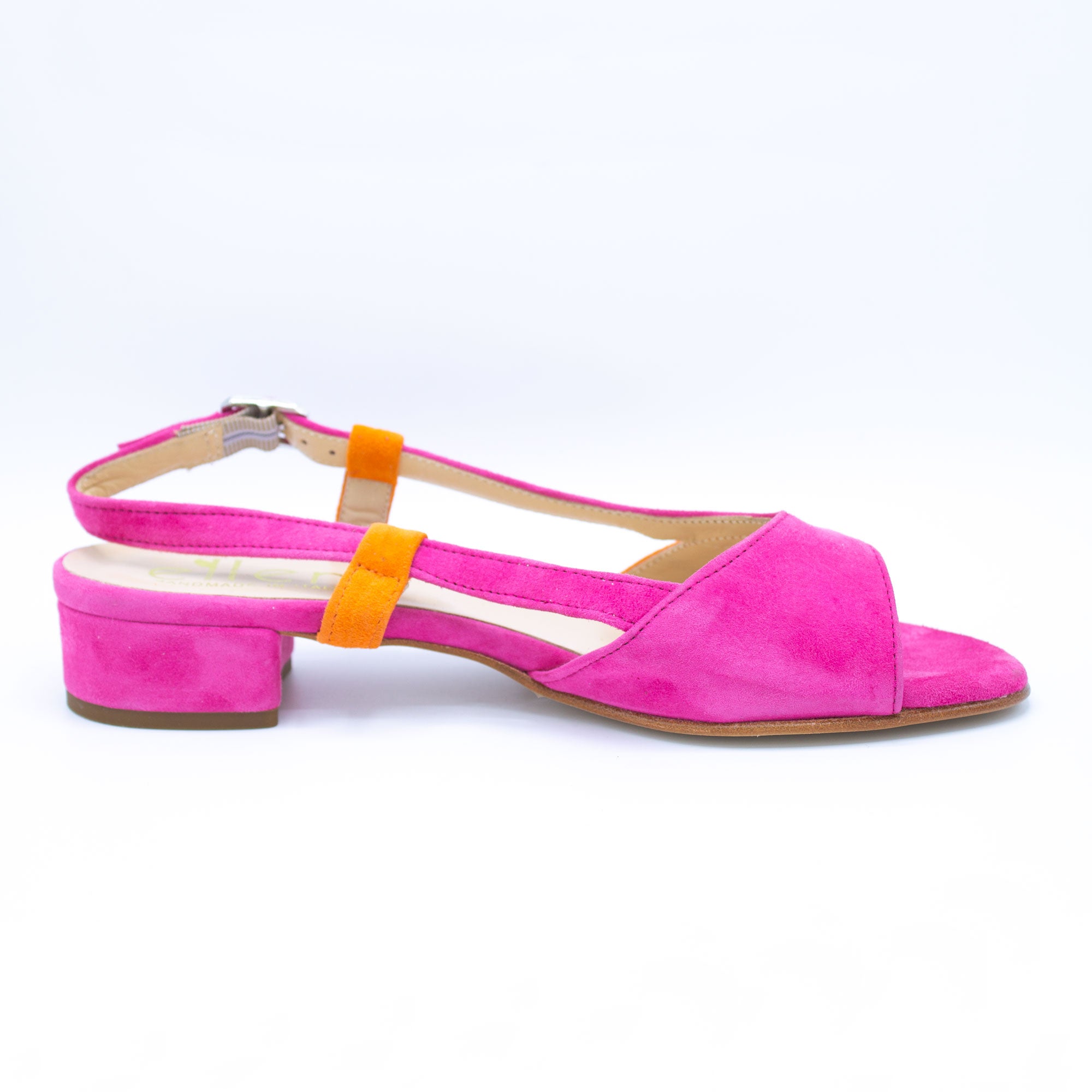 Sandalo donna fuxia e arancio