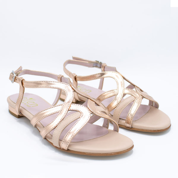 Sandalo donna in pelle nude