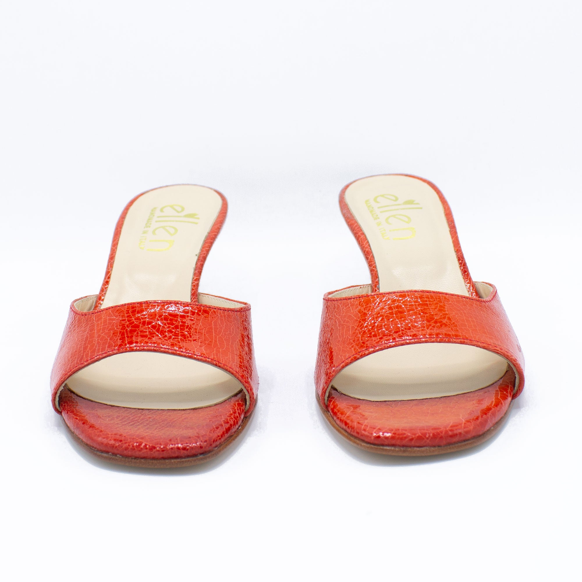 Mules donna rosso aranciato