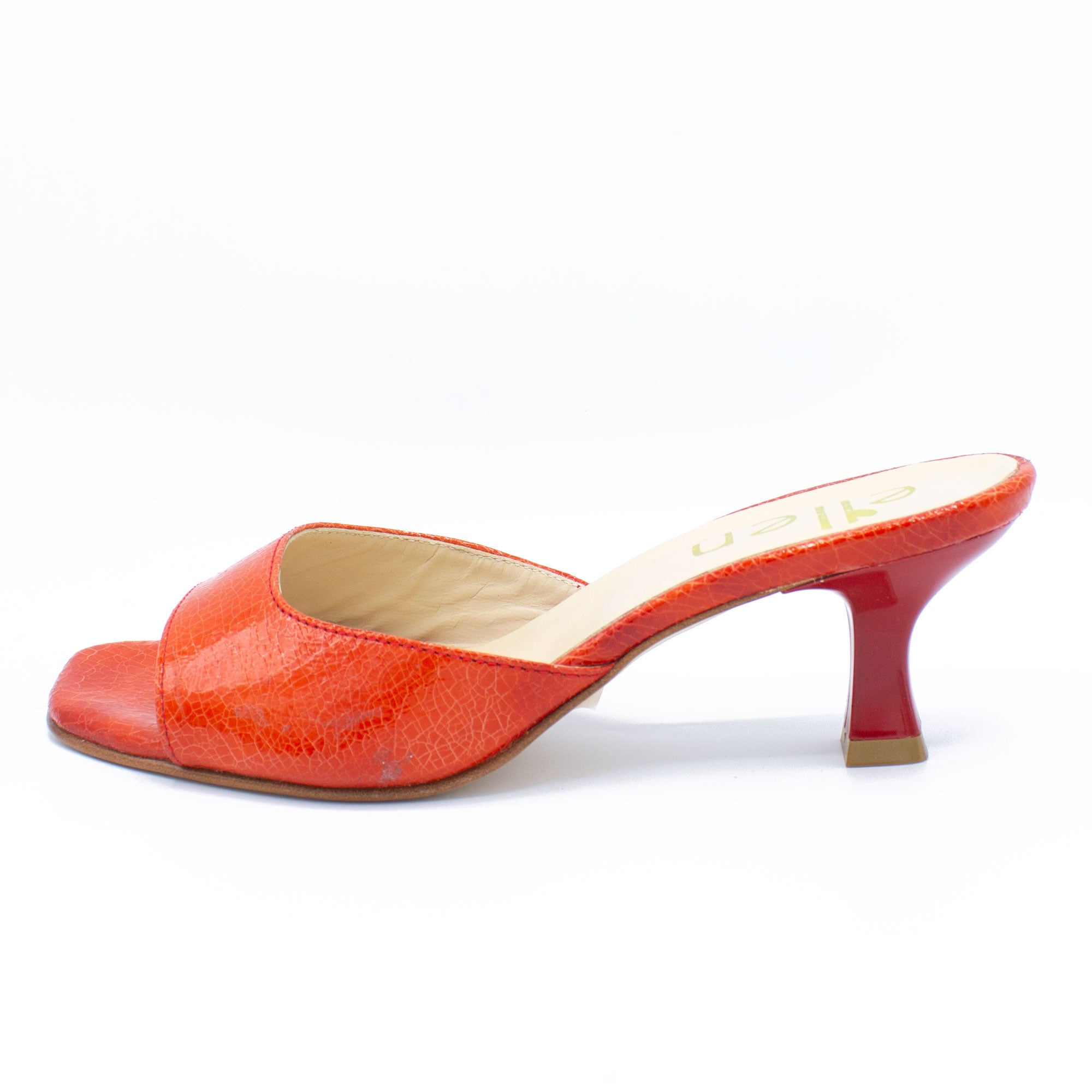 Mules donna rosso aranciato