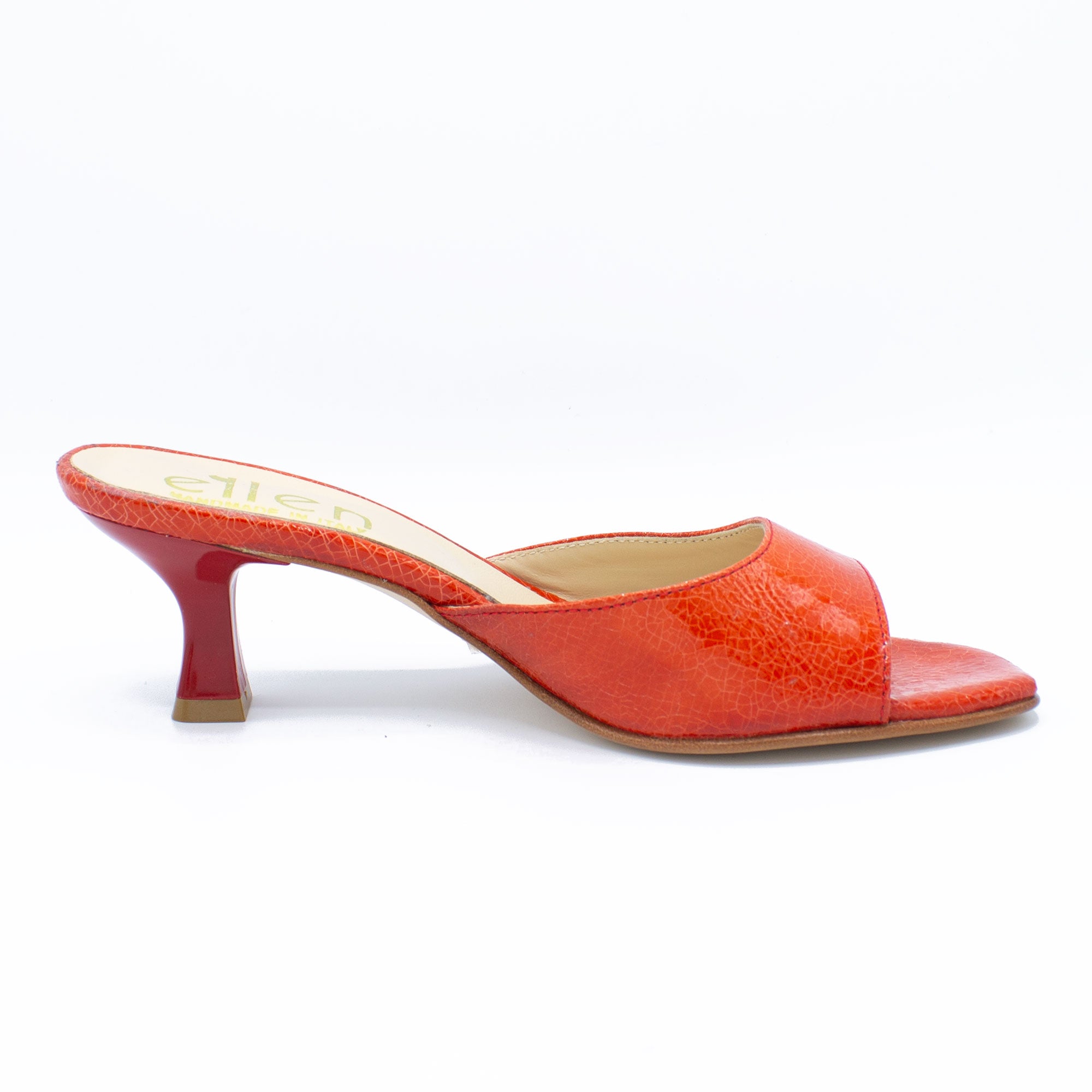 Mules donna rosso aranciato