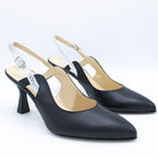 Slingback donna nero e argento