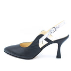 Slingback donna nero e argento