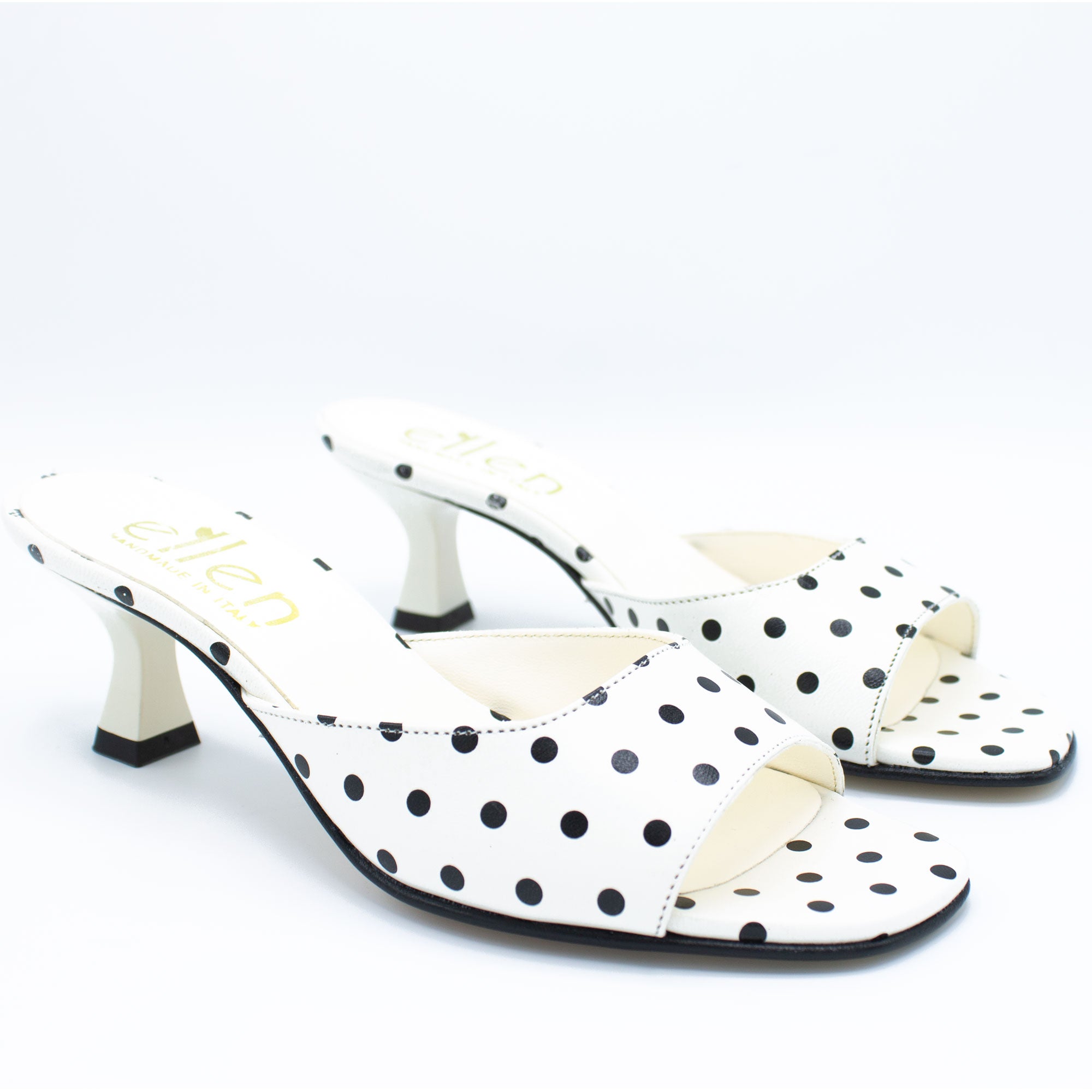 Mules donna pois bianco