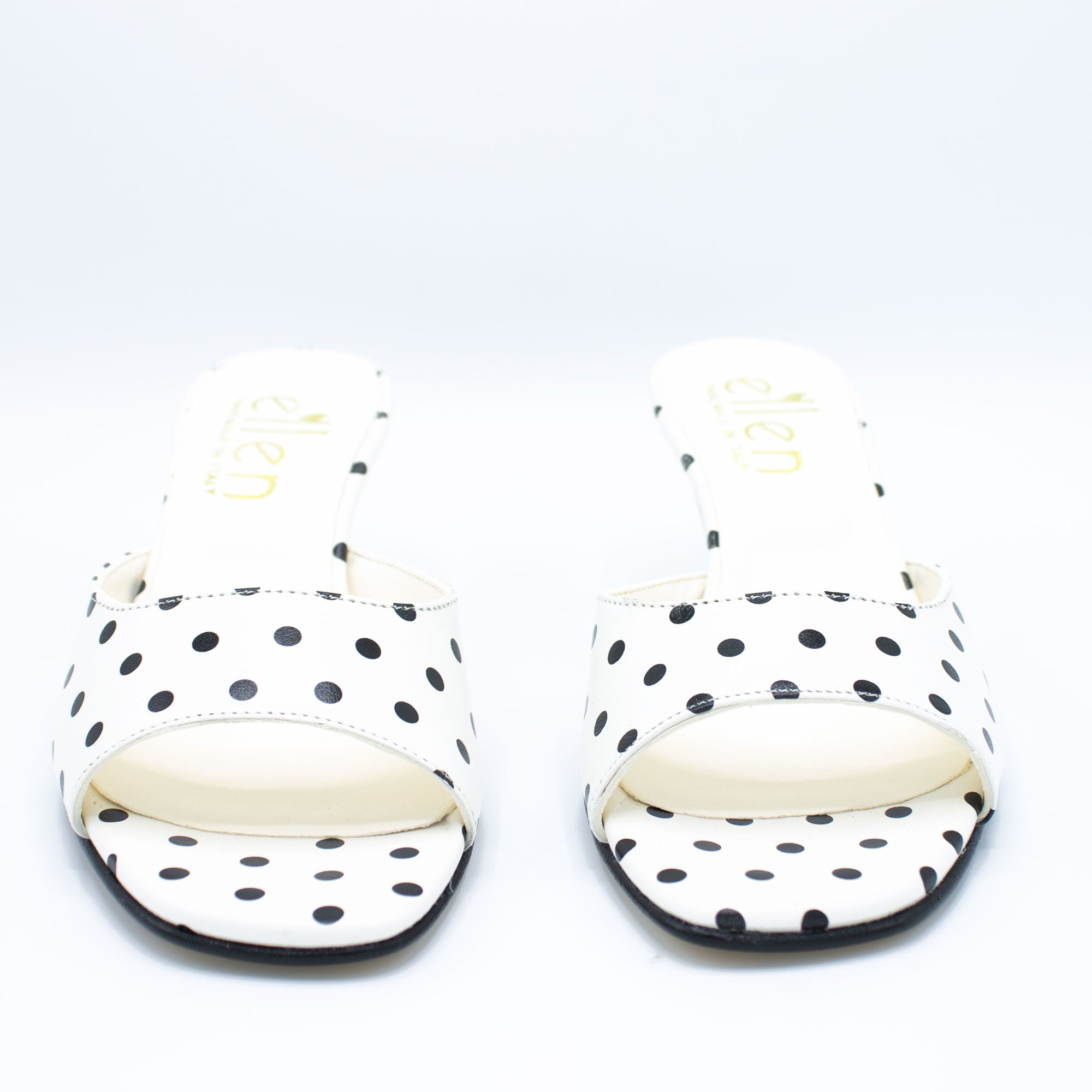 Mules donna pois bianco
