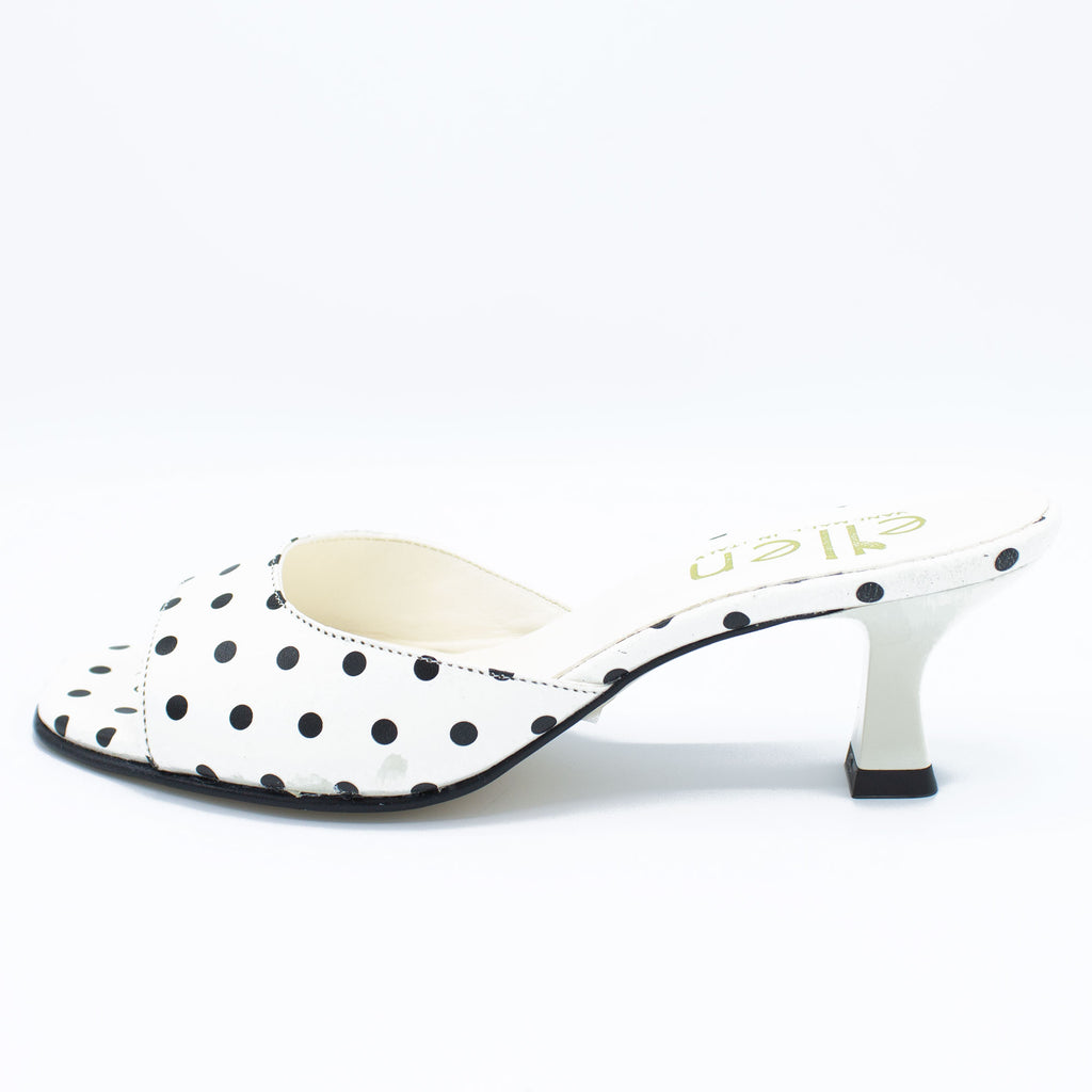 Mules donna pois bianco