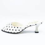 Mules donna pois bianco