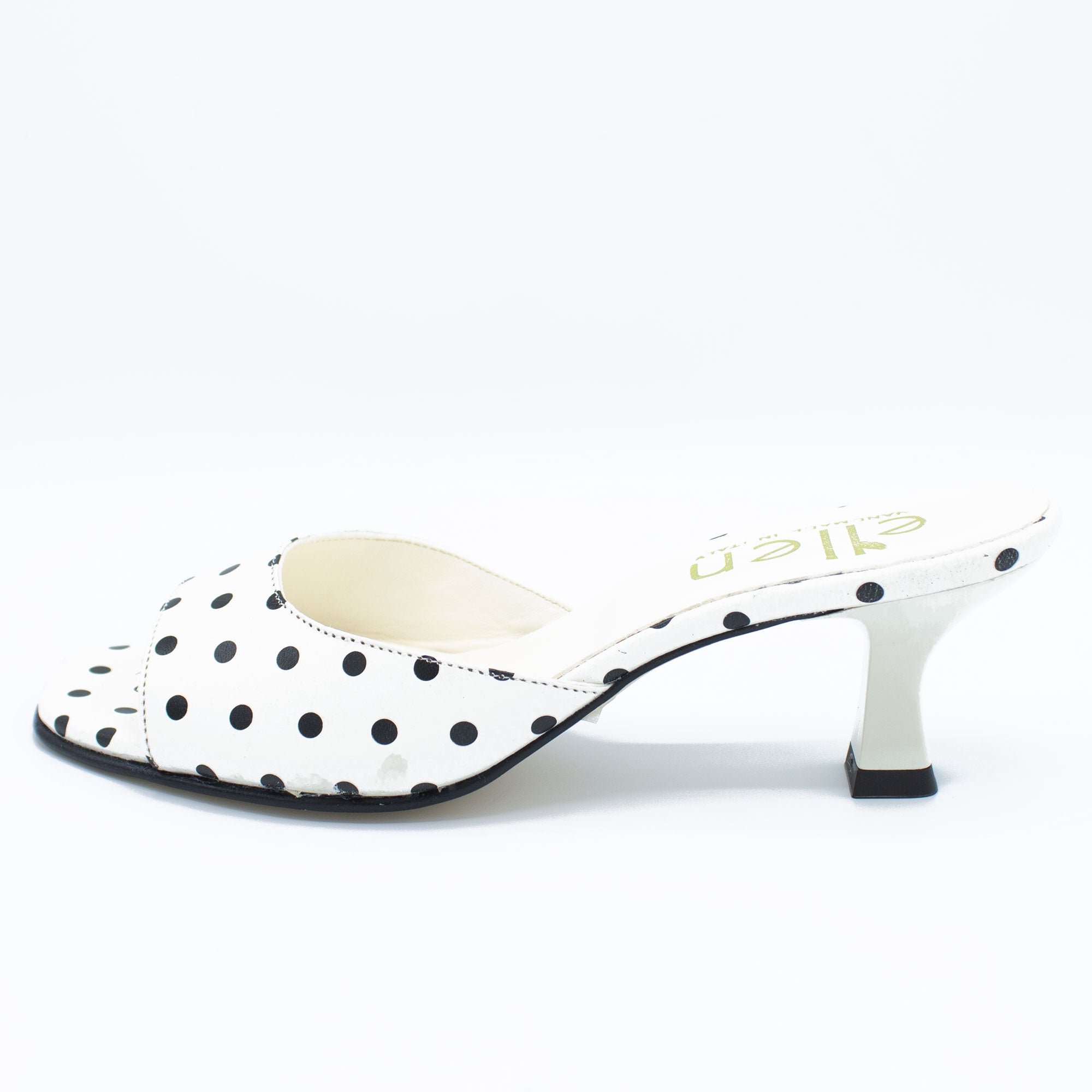 Mules donna pois bianco
