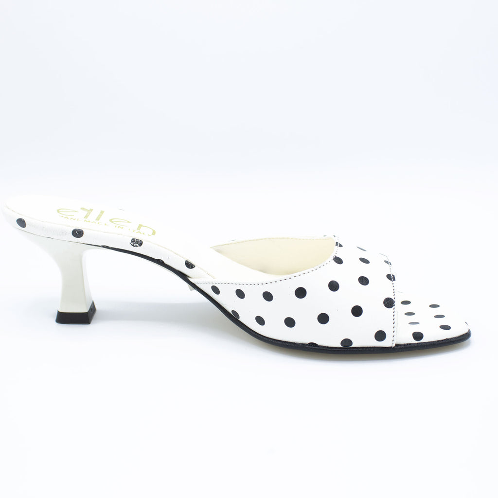Mules donna pois bianco