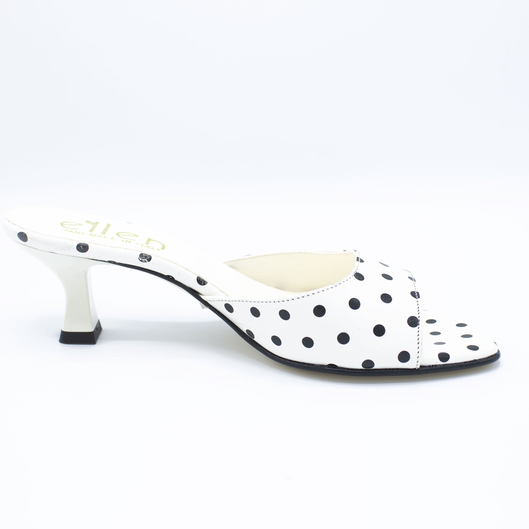 Mules donna pois bianco