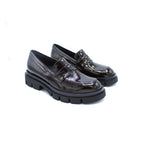 Mocassino donna in naplak fondente