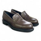 Mocassino donna in pelle marrone