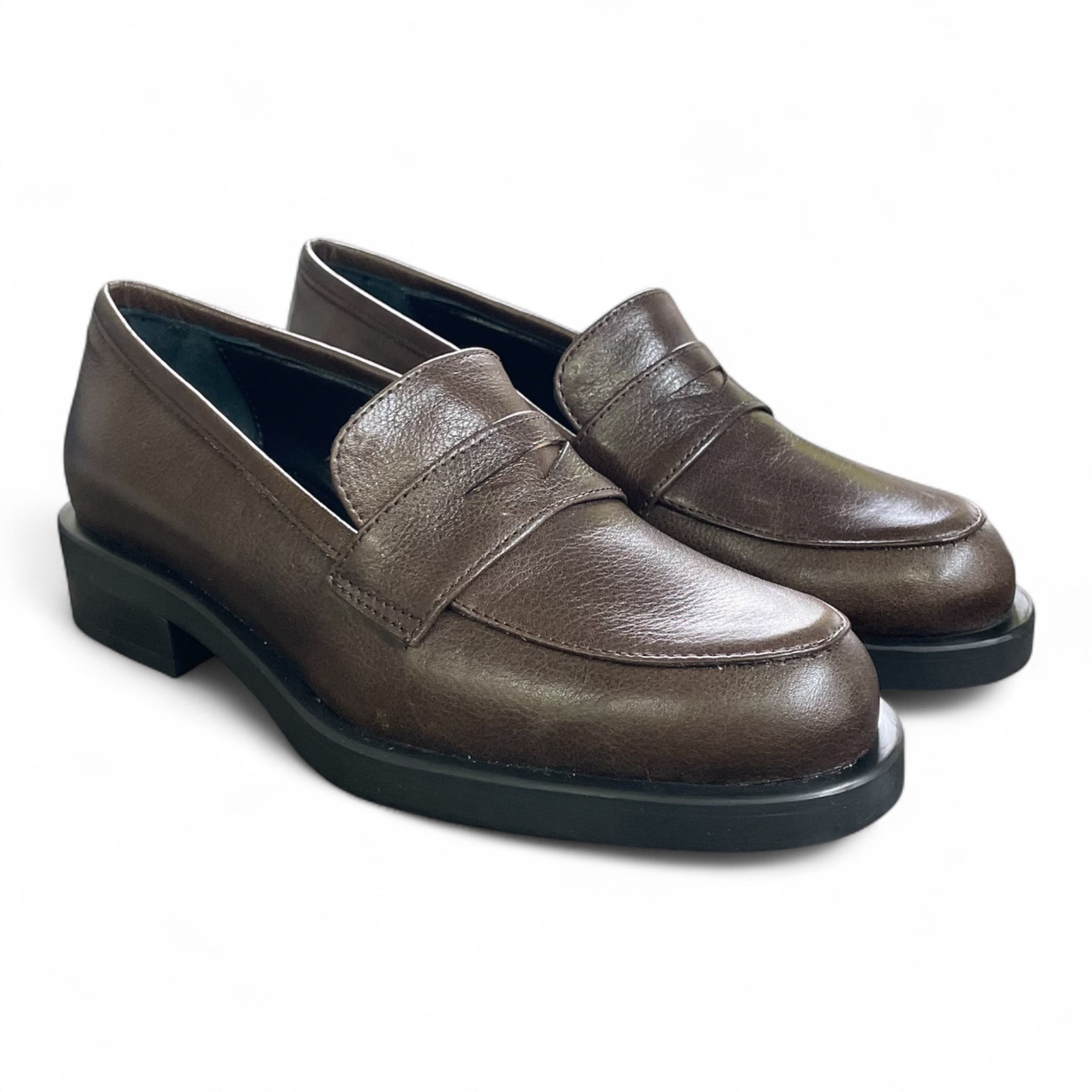 Mocassino donna in pelle marrone