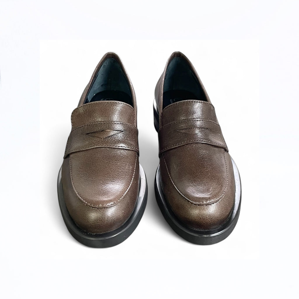 Mocassino donna in pelle cioccolato