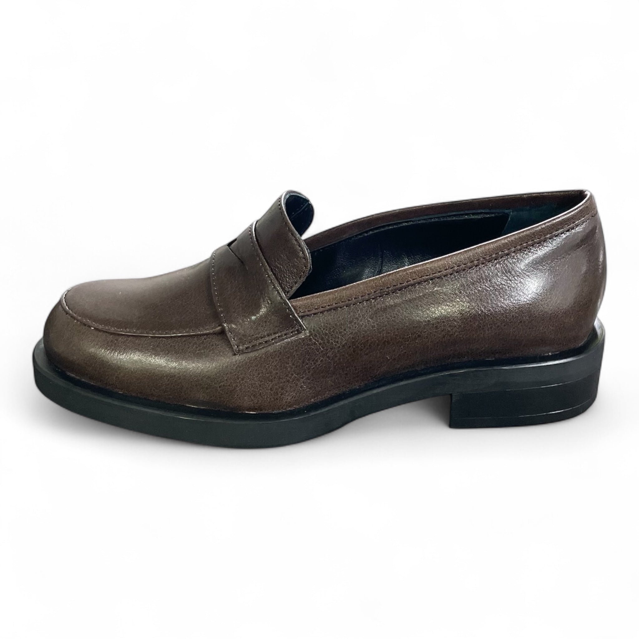 Mocassino donna in pelle marrone