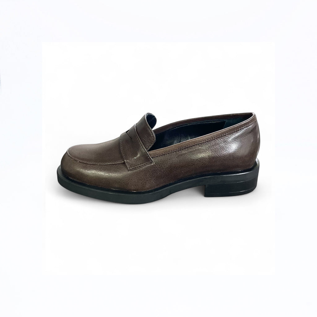 Mocassino donna in pelle cioccolato