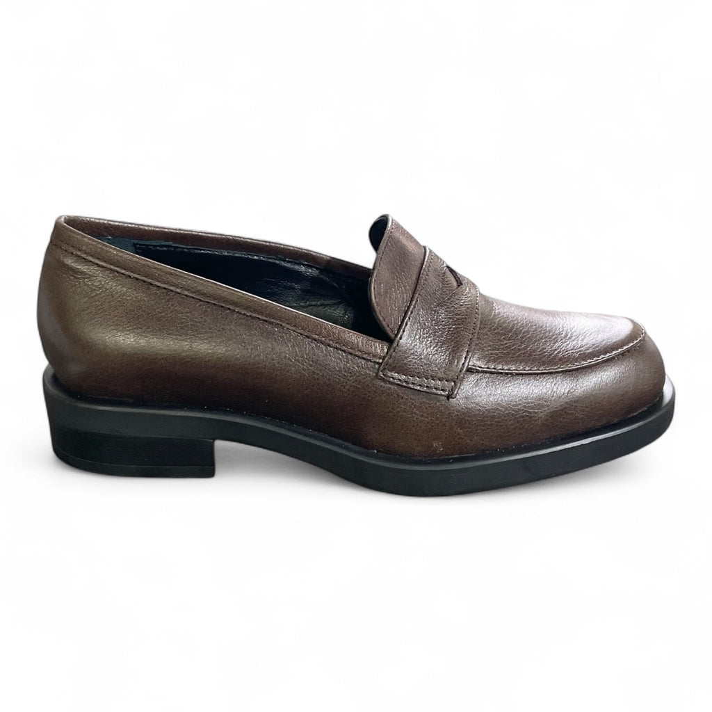 Mocassino donna in pelle marrone