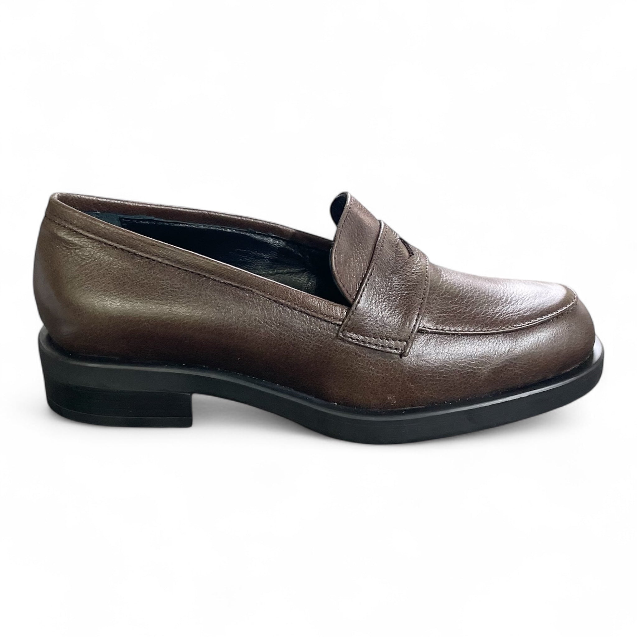 Mocassino donna in pelle marrone