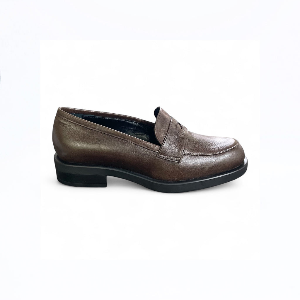 Mocassino donna in pelle cioccolato