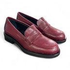 Mocassino donna in pelle bordeaux
