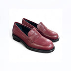 Mocassino donna in pelle bordeaux
