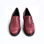Mocassino donna in pelle bordeaux