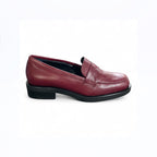 Mocassino donna in pelle bordeaux